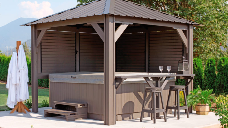 Semi Enclosed Louvered Visscher Gazebos | Crown Spas & Pools