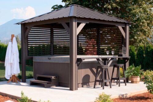 Semi Enclosed Louvered Visscher Gazebos | Crown Spas & Pools