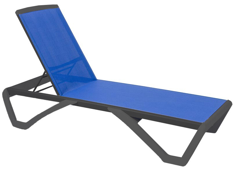 ANTHRACITE/ROYAL BLUE CHAISE LOUNGE