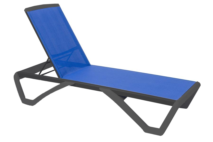 ANTHRACITE/ROYAL BLUE CHAISE LOUNGE
