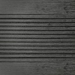 Hot tub cabinet colour option named Grey, featuring a dark charcoal wood-grain texture with horizontal slats. The design mimics stained wood with a modern, sleek finish for a contemporary look.