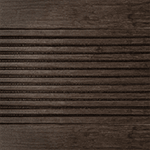 Hot tub cabinet colour option named Mocha, featuring a rich, dark brown wood-grain finish with horizontal slats. The textured surface mimics the look of stained wood, offering a warm and classic appearance.