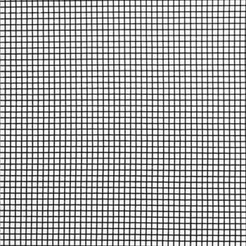 Close-up view of the Black Screen fabric option for the Visscher Stella gazebo’s insect screen, featuring a tight black grid mesh pattern with consistent square openings. The weave is fine and uniform, designed to provide insect protection while maintaining visibility and airflow. The screen is shown in high detail, highlighting the black thread intersections against a white backdrop.