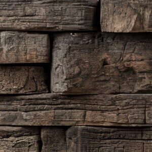 Close-up of the Copper Canyon colour option for Rosetta® Belvedere and Dimensional Fire Pits, featuring textured stone blocks in rich brown tones with subtle variations of deep bronze and earthy umber. The surface shows realistic crevices and stratified layers, mimicking the look of naturally weathered canyon rock.